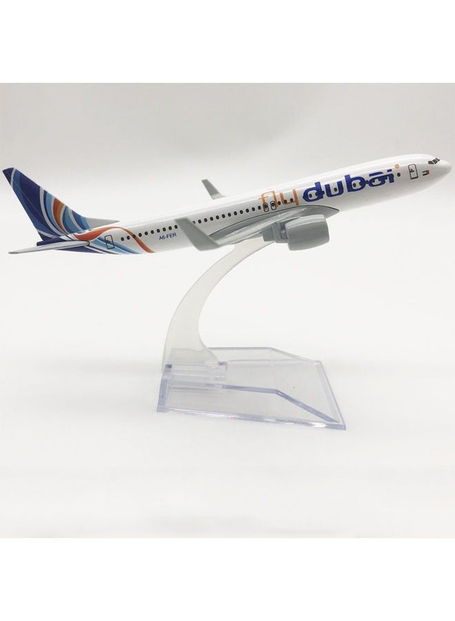 16cm Alloy Airplane Tabletop Display Model 1:400 Scale Dubai B737 Airplane Model Ornaments Toy Furniture Decoration Collection Gifts - Image 1